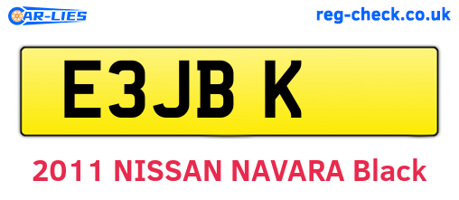 E3JBK are the vehicle registration plates.