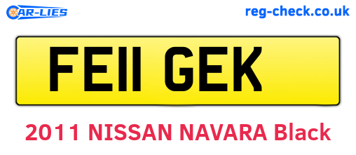 FE11GEK are the vehicle registration plates.
