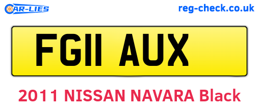 FG11AUX are the vehicle registration plates.