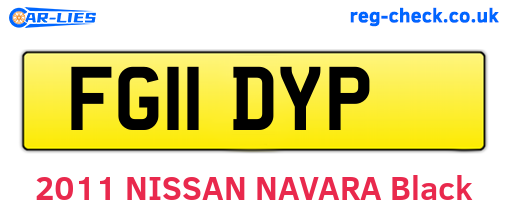 FG11DYP are the vehicle registration plates.