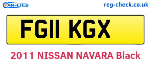 FG11KGX are the vehicle registration plates.