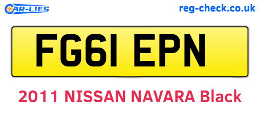 FG61EPN are the vehicle registration plates.