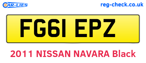 FG61EPZ are the vehicle registration plates.
