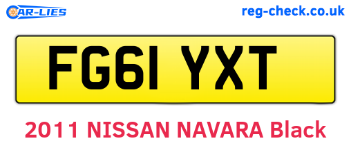 FG61YXT are the vehicle registration plates.