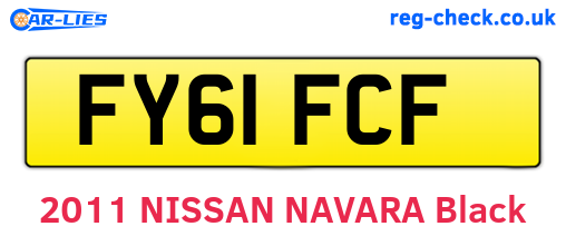 FY61FCF are the vehicle registration plates.