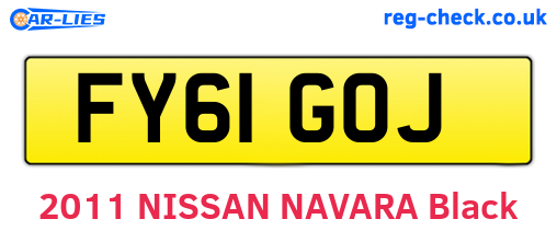 FY61GOJ are the vehicle registration plates.