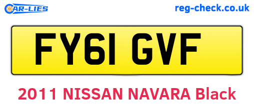 FY61GVF are the vehicle registration plates.