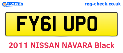 FY61UPO are the vehicle registration plates.