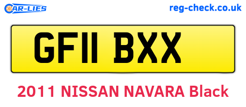 GF11BXX are the vehicle registration plates.