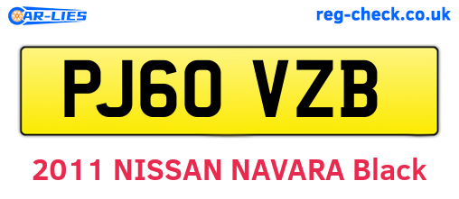 PJ60VZB are the vehicle registration plates.