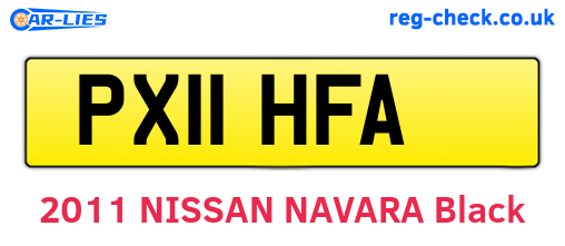 PX11HFA are the vehicle registration plates.