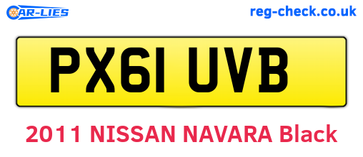 PX61UVB are the vehicle registration plates.