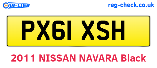 PX61XSH are the vehicle registration plates.