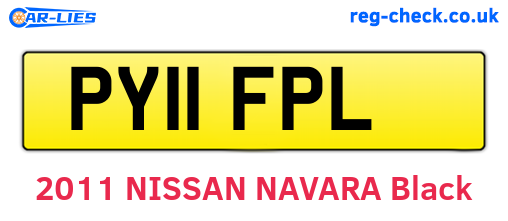 PY11FPL are the vehicle registration plates.
