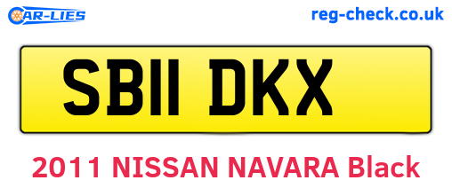 SB11DKX are the vehicle registration plates.