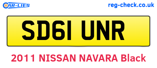 SD61UNR are the vehicle registration plates.