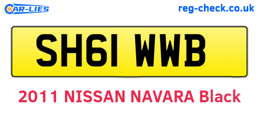 SH61WWB are the vehicle registration plates.