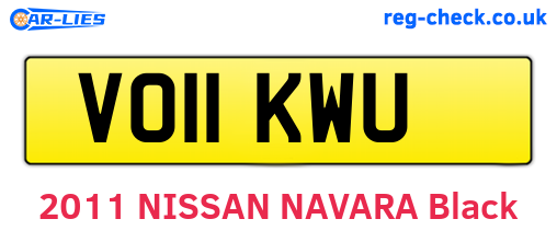 VO11KWU are the vehicle registration plates.