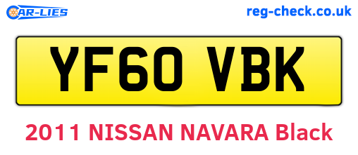 YF60VBK are the vehicle registration plates.