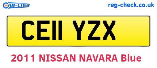 CE11YZX are the vehicle registration plates.