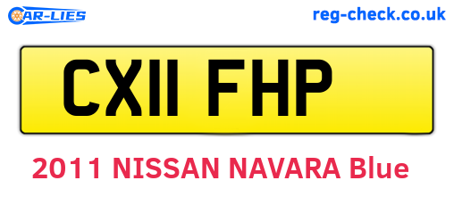 CX11FHP are the vehicle registration plates.