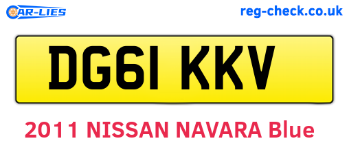 DG61KKV are the vehicle registration plates.