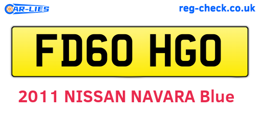 FD60HGO are the vehicle registration plates.
