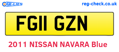 FG11GZN are the vehicle registration plates.