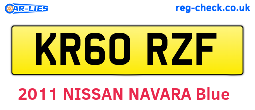 KR60RZF are the vehicle registration plates.