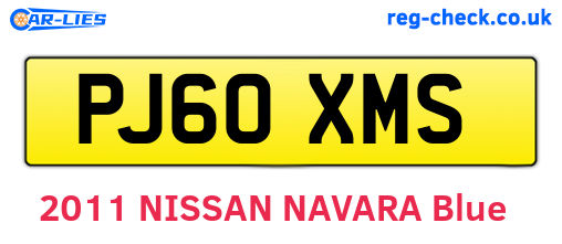 PJ60XMS are the vehicle registration plates.