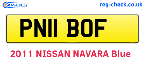PN11BOF are the vehicle registration plates.