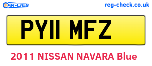 PY11MFZ are the vehicle registration plates.