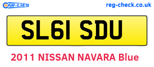 SL61SDU are the vehicle registration plates.