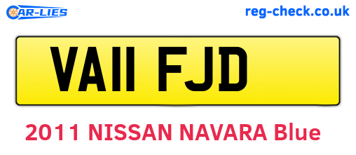 VA11FJD are the vehicle registration plates.