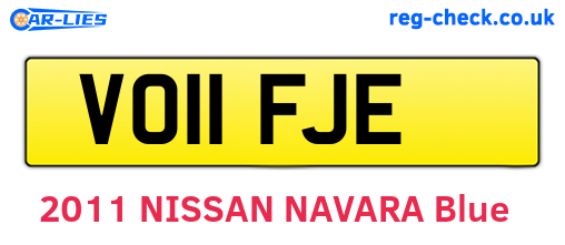 VO11FJE are the vehicle registration plates.