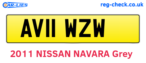 AV11WZW are the vehicle registration plates.