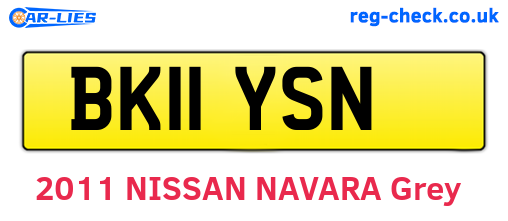BK11YSN are the vehicle registration plates.