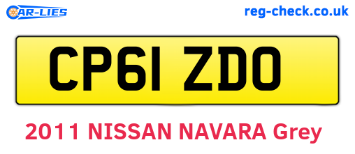 CP61ZDO are the vehicle registration plates.