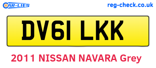 DV61LKK are the vehicle registration plates.