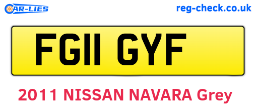 FG11GYF are the vehicle registration plates.