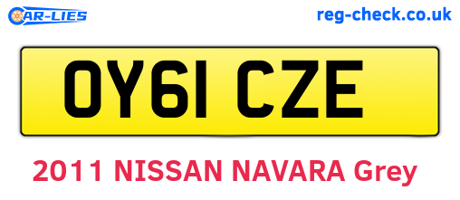 OY61CZE are the vehicle registration plates.