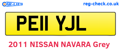 PE11YJL are the vehicle registration plates.