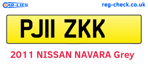 PJ11ZKK are the vehicle registration plates.