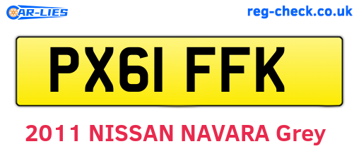 PX61FFK are the vehicle registration plates.