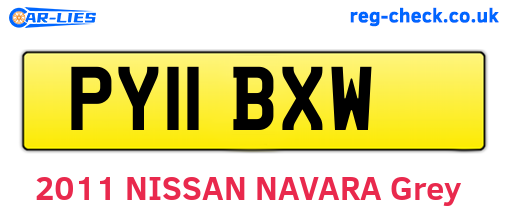 PY11BXW are the vehicle registration plates.