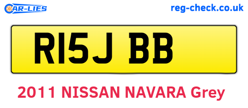 R15JBB are the vehicle registration plates.