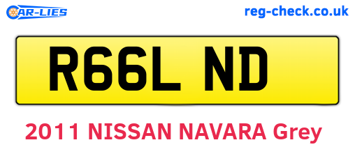 R66LND are the vehicle registration plates.