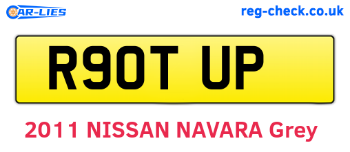 R90TUP are the vehicle registration plates.
