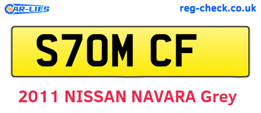 S70MCF are the vehicle registration plates.