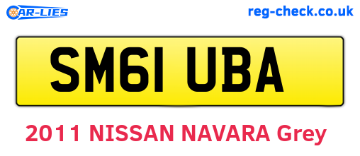 SM61UBA are the vehicle registration plates.